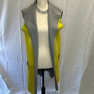 Rain Grey and Lime Green Long Womens Sweater Size M
